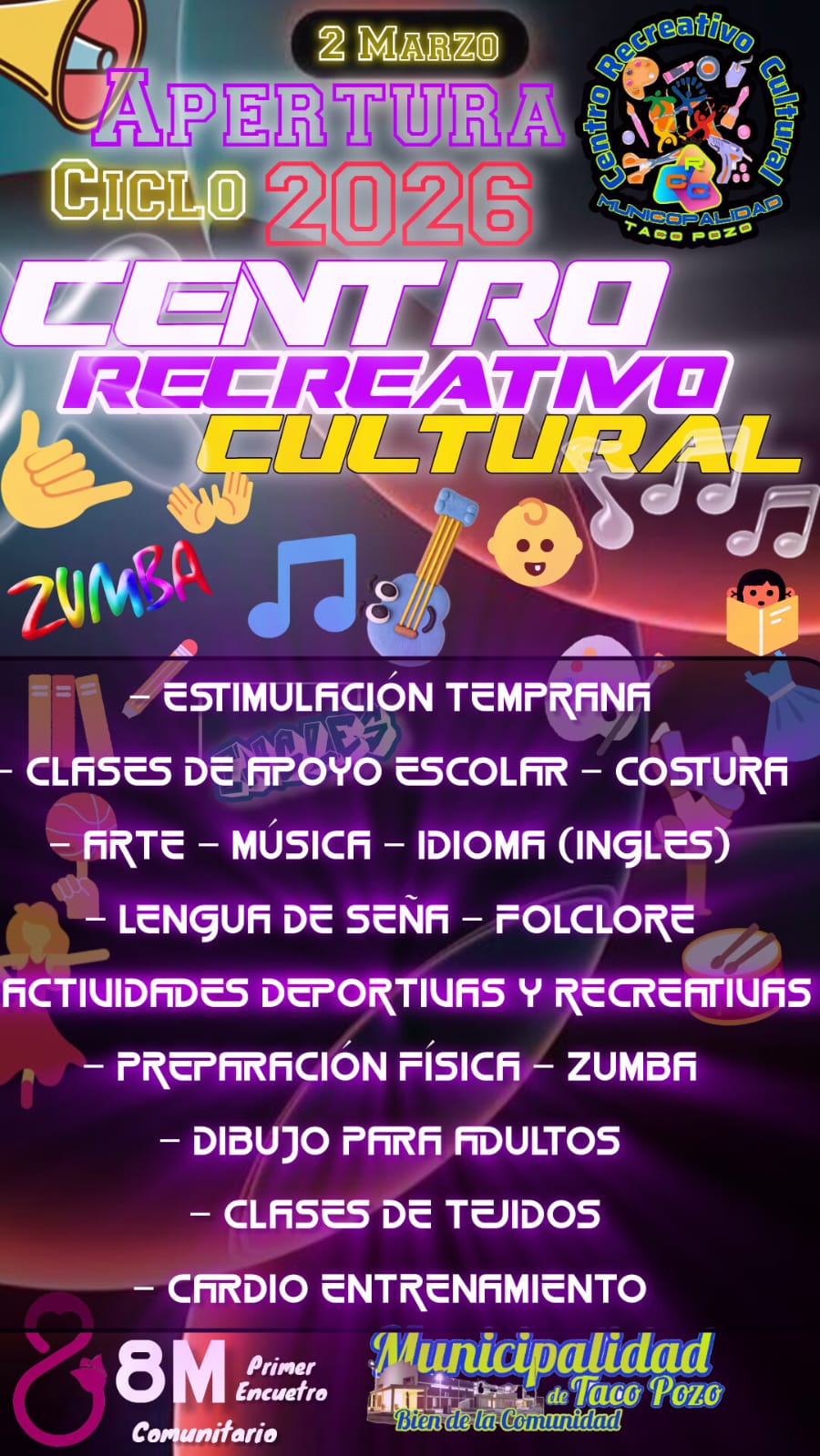 2 de Marzo Apertura de ciclo 2026  del CRCD Municipal 