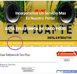 GUÍA TELEFÓNICA DE TACO POZO ON LINE