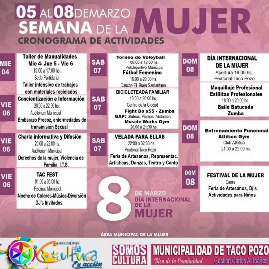 ACTIVIDADES EN LA SEMANA DE LA MUJER