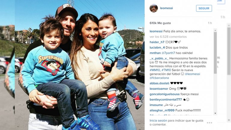 El tierno mensaje de Lionel Messi para Antonella Rocuzzo con sus dos hijos en brazos