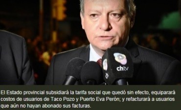 Peppo: Nos haremos cargo de la tarifa social que perdió la provincia por la cautelar
