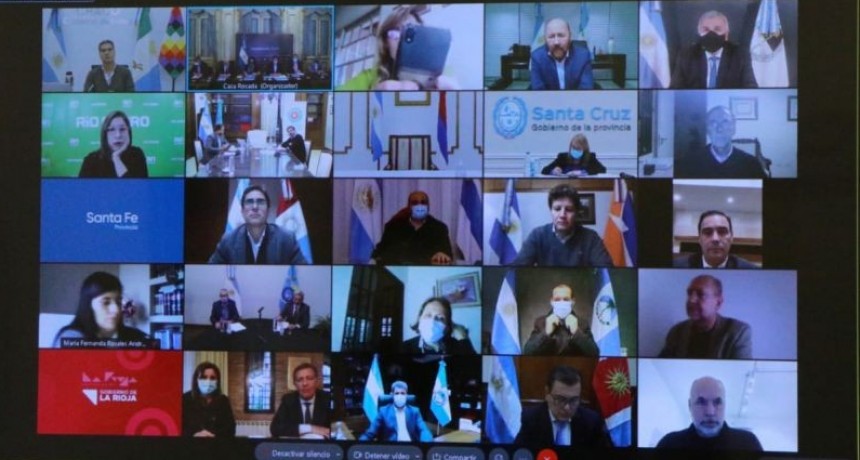JUNTO A AUTORIDADES NACIONALES Y GOBERNADORES DE TODAS LAS PROVINCIAS, CAPITANICH PARTICIPÓ DE UNA REUNIÓN PARA ANALIZAR LOS AVANCES DEL PLAN DE VACUNACIÓN