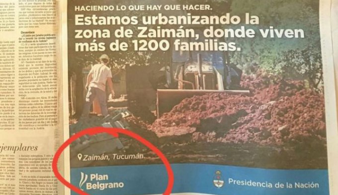 Papelón de Cano en el Plan Belgrano