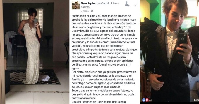 Se vistió de mujer y la escuela lo tildó de 